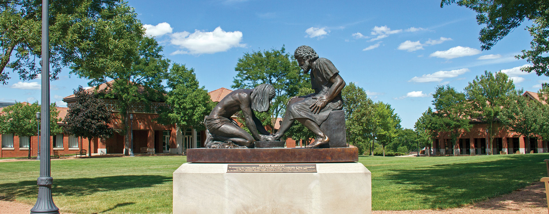 Divine Servant statue in summer